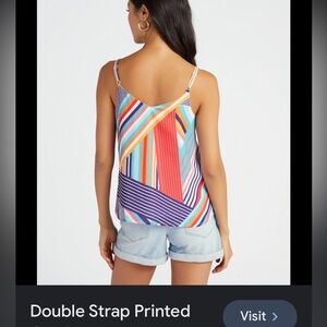 NWT Skies Are Blue Top striped tank w adjustable lined straps XS 52